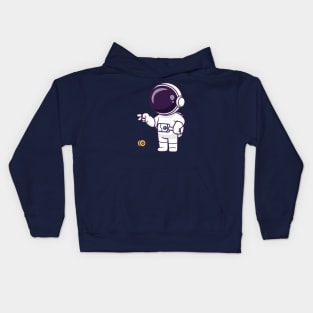 Cute Astronaut Playing Yoyo Cartoon Kids Hoodie